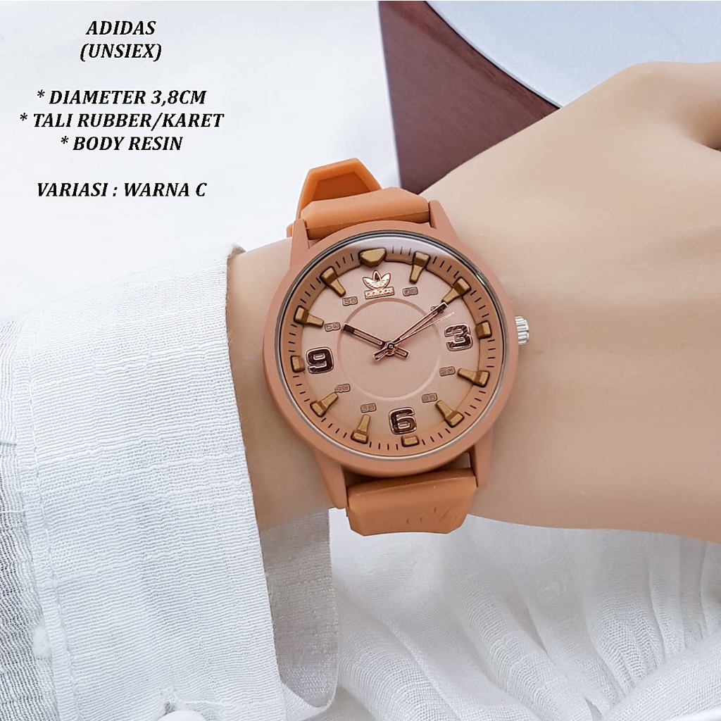 (BISA COD) JAM TANGAN WANITA A-001 FASHION TALI RUBBER BODY BULAT RESIN