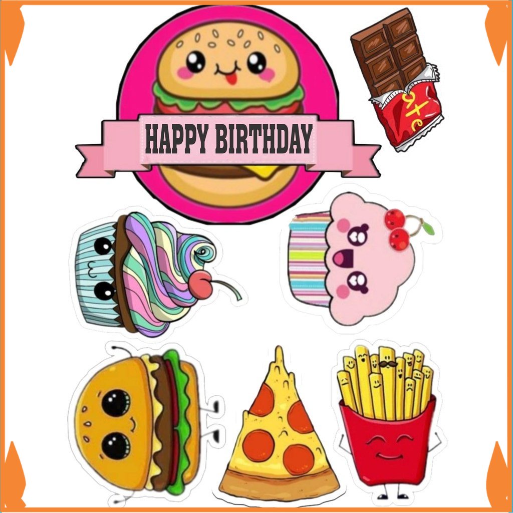 TOPPER KUE TOPER CETAK HIASAN KUE JUNKFOOD  CAKE  ULANG TAHUN  ULTAH Toko_Arsha