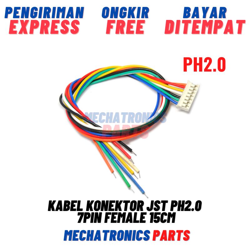 Kabel Konektor JST PH2.0 7Pin Female 15cm 7P PH 2.0mm PH2 Connector Socket