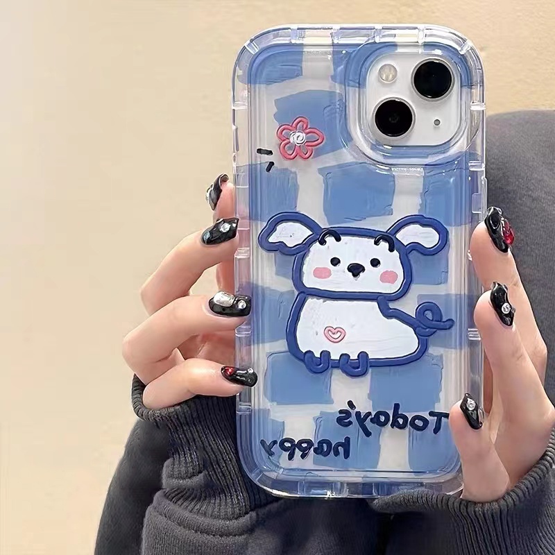 Soft Case Silikon TPU Transparan Motif Anjing Lucu Untuk IPhone 13 14 12 11 Pro Max XS XR X 8 7 6S Plus