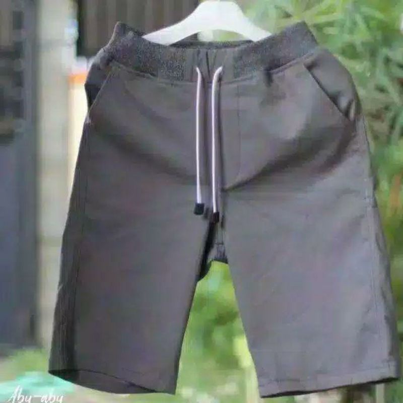 SUPER JUMBO XXXXL Celana Pendek Pria Cowok Dewasa Chino Rip Pinggang Karet