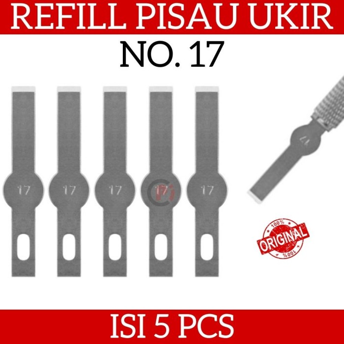 WLXY Paket isi 5 Pcs Refill Mata Isi Ulang Pisau Ukir No 17