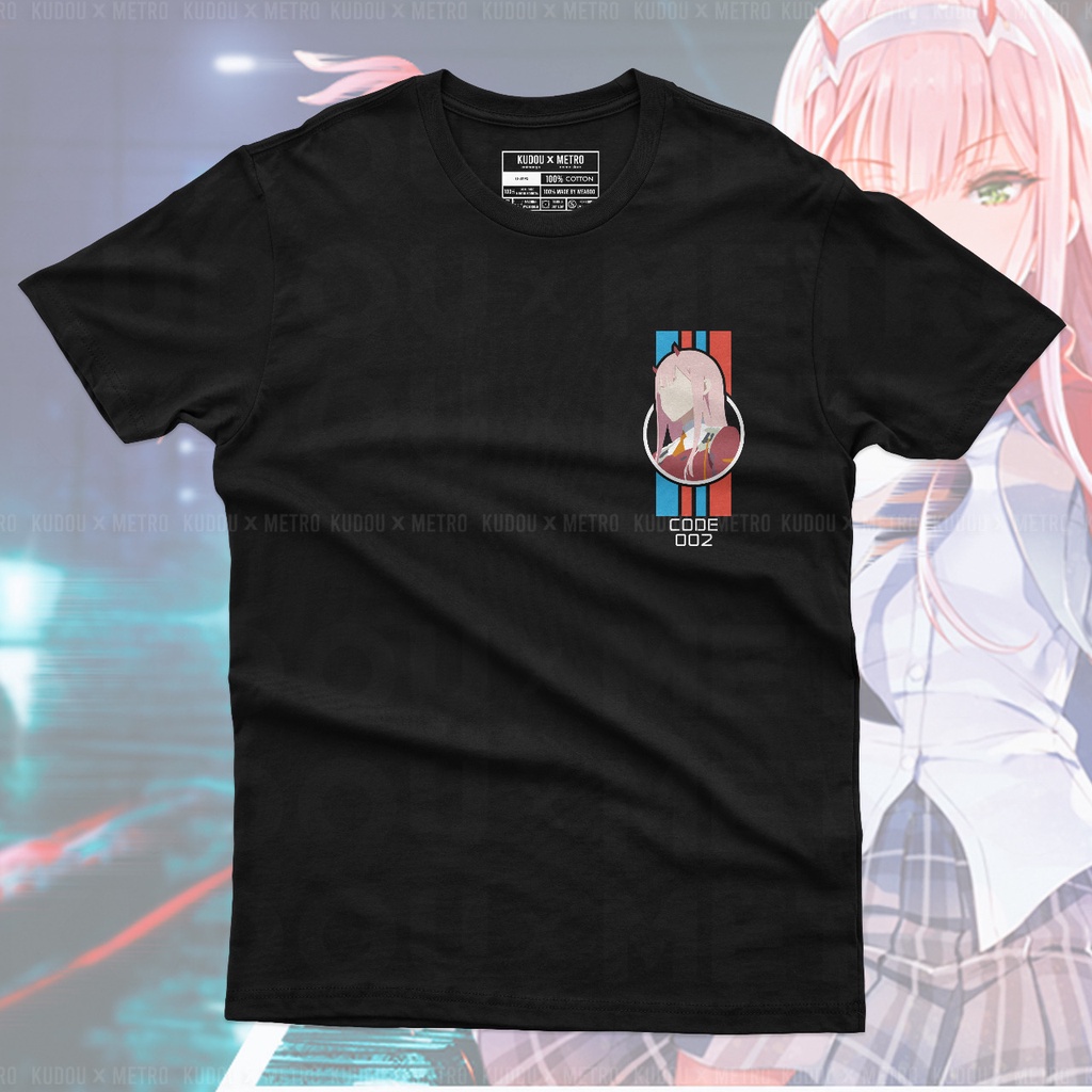 Tshirt Zero Two Head Portrait Black Anime Manga Zero Two