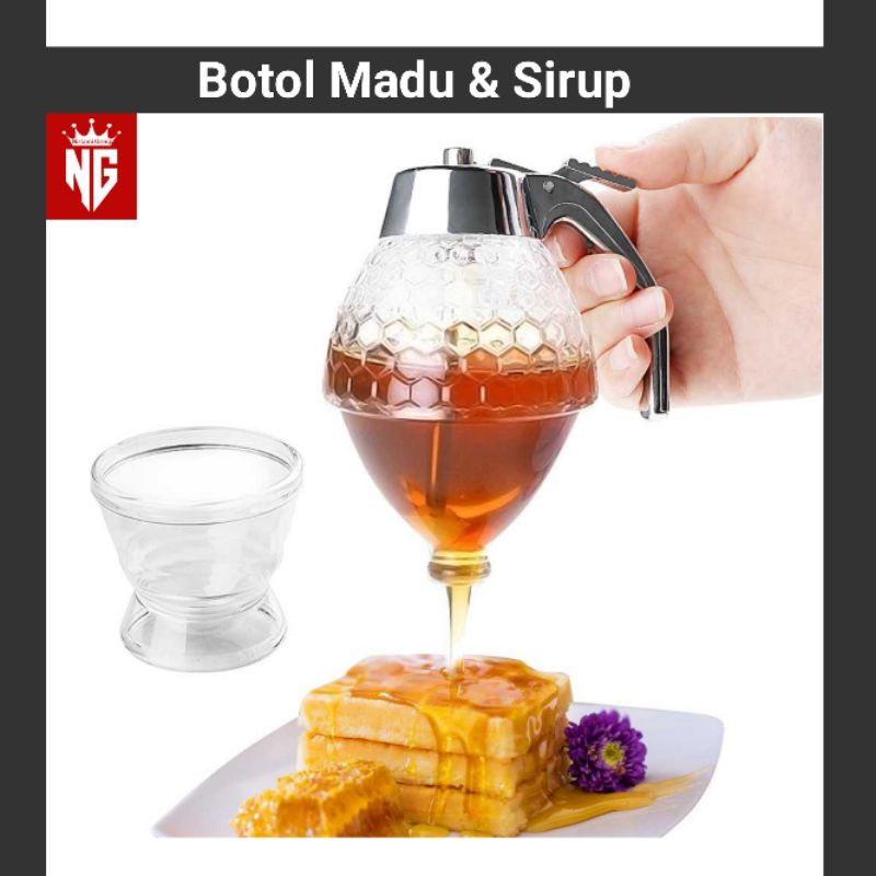 Botol Tempat Madu Sirup Aesthetic Honey Syrup Dispenser Jar Kitchen Storage Organizer Perlengkapan P