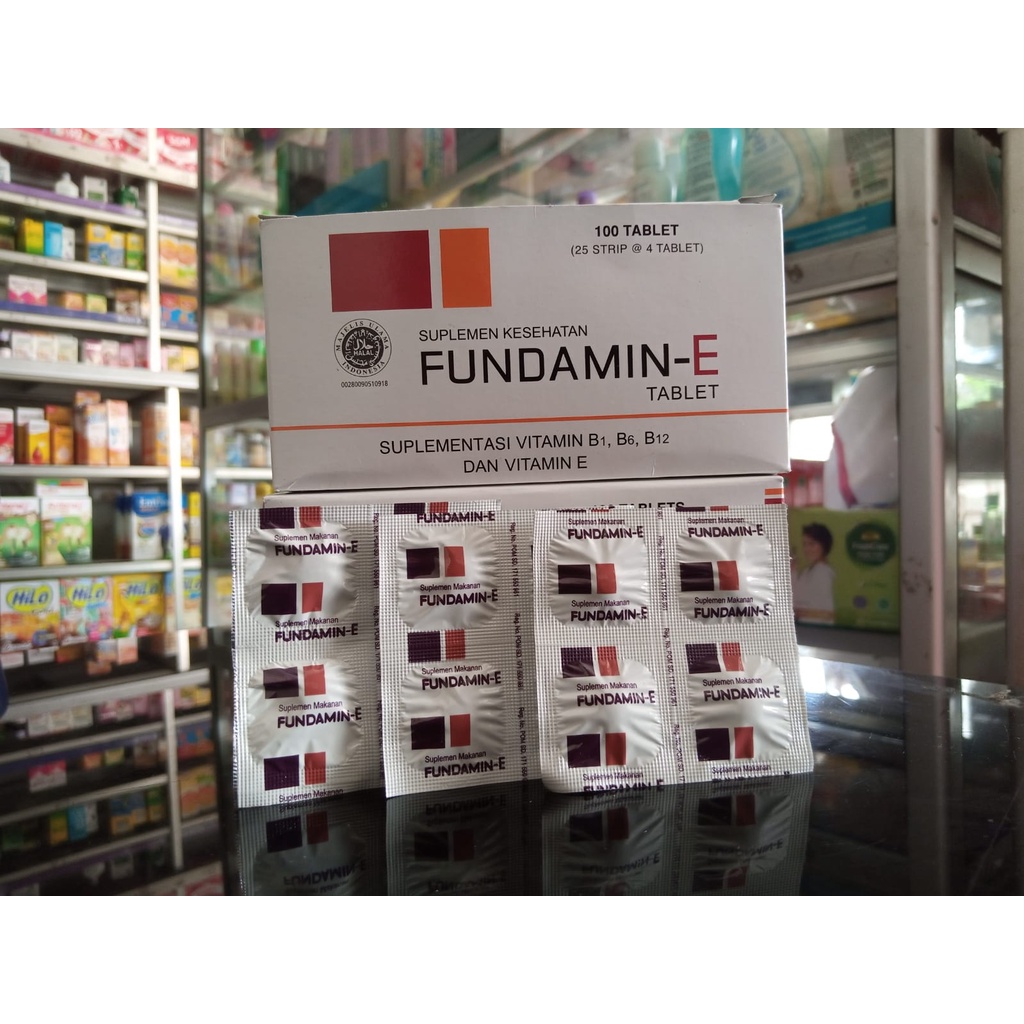 FUNDAMIN - E @1STRIP @4TABLET suplementasi vitamin B dan E