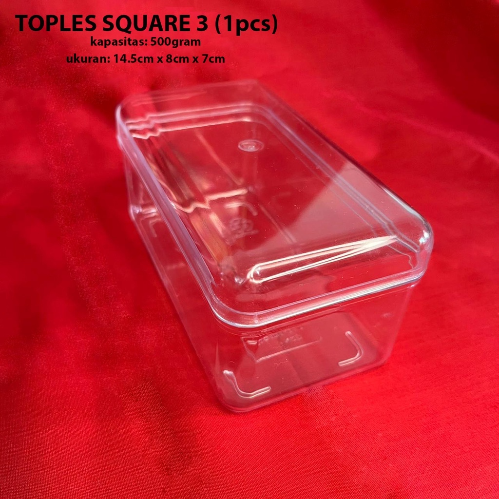 Toples Plastik Kue Kering Persegi Panjang 500gram (1pcs)