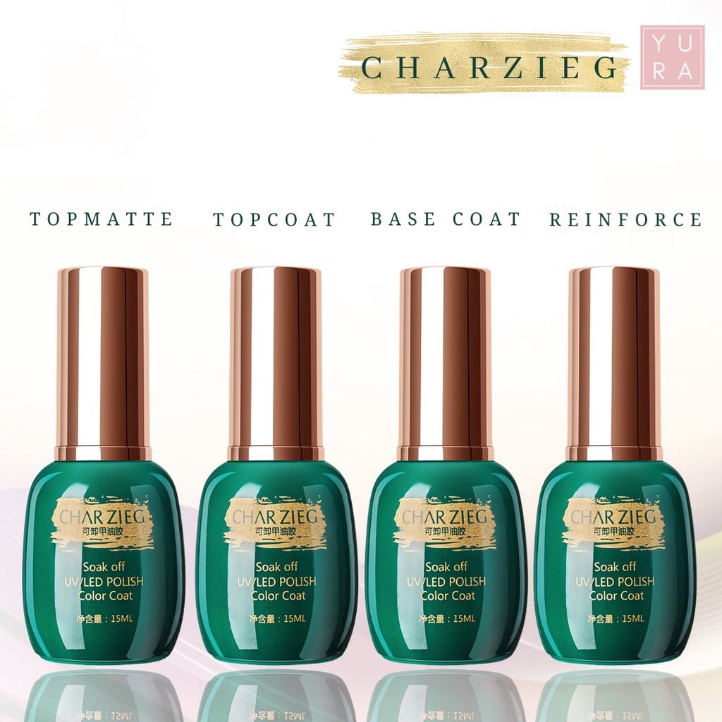 CHARZIEG GEL POLISH ESSENTIALS TOP COAT BASE COAT MATTE TOP COAT UV GEL