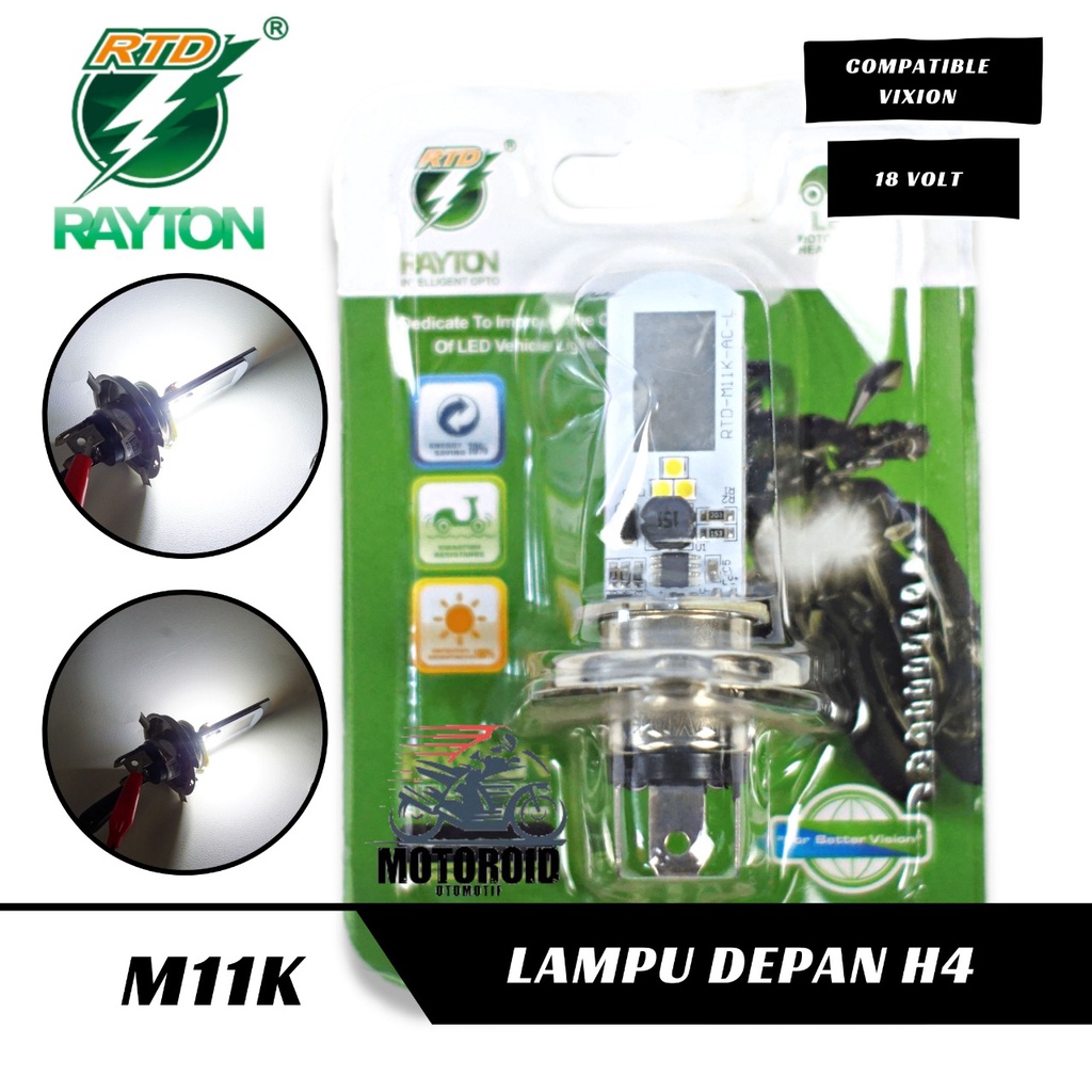 LAMPU DEPAN RTD M11K H4 LAMPU HEAD LAMP RAYTON LED M11K H4 UNIVERSAL