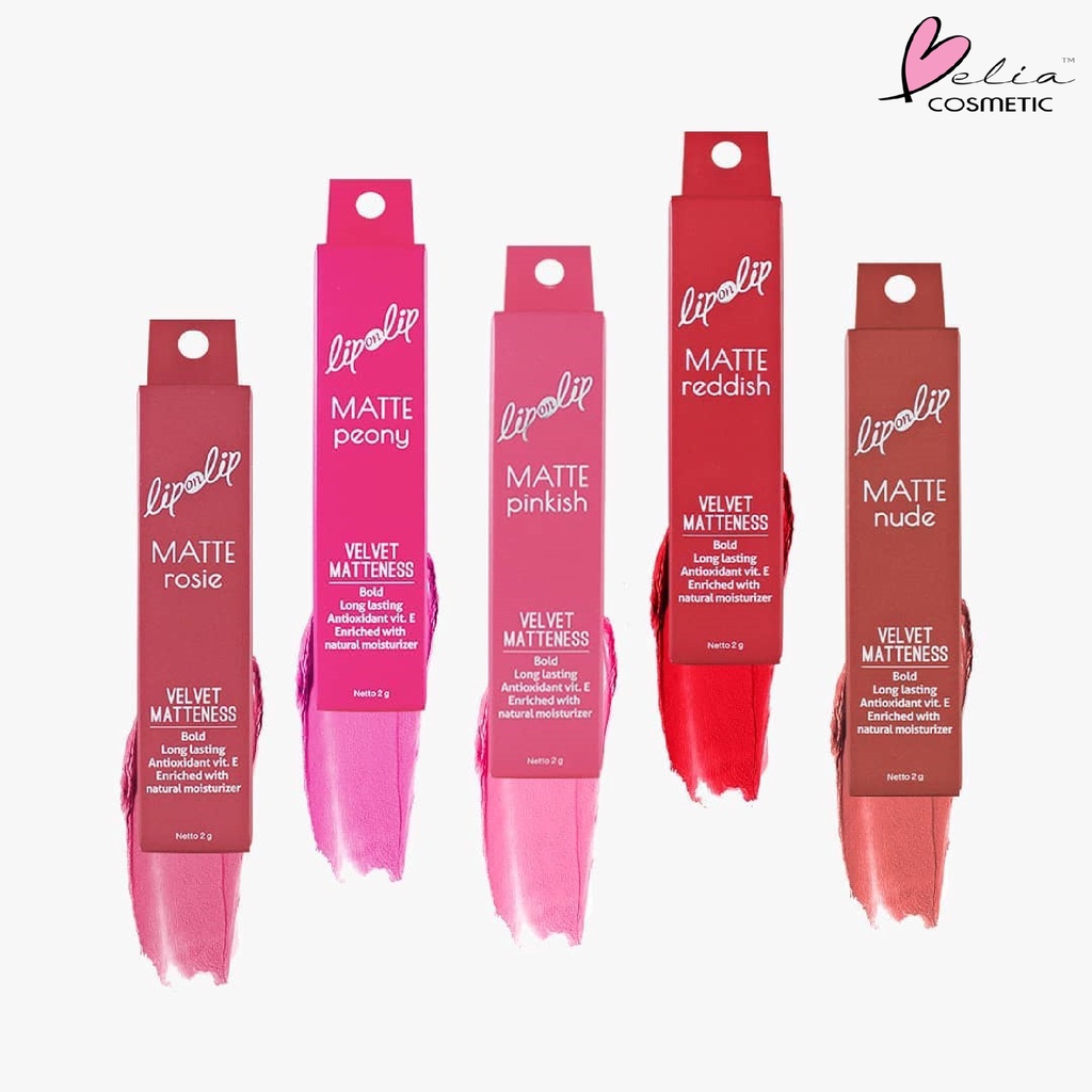 ❤ BELIA ❤ Lip on Lip Matte Lipstick Velvet Matteness Nude / Rosie / Pinkish / Peony BPOM Rohto