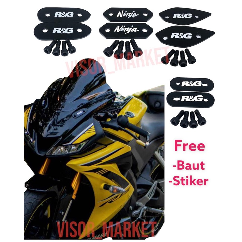 MIRROR BLANKING CBR 150R NINJA 250 Fi R15 R25 ZX COVER TUTUP SPION NINJA CBR 150R 250R