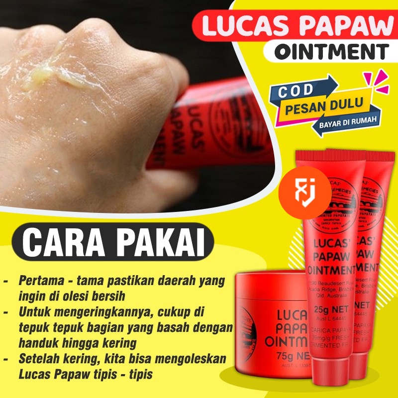 𝗟𝘂𝗰𝗮𝘀 𝗣𝗮𝗽𝗮𝘄 𝗢𝗶𝗻𝘁𝗺𝗲𝗻𝘁 Fullsize 25gr [Australia], Krim Ampuh Penghilang Bekas / Pelembab Bibir Best Seller