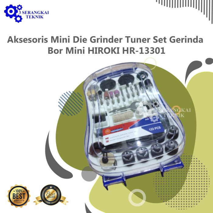 [COD] Aksesoris Mini Die Grinder Tuner Set Gerinda Bor Mini Hiroki Hr-13301 / Perlengkapan Rumah Tan