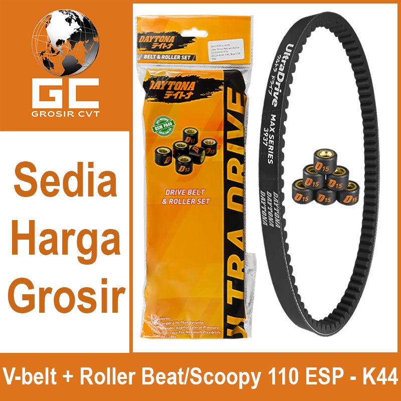 Vanbelt SET assy Beat Scoopy Vario 110 FI ESP POP Daytona Ultra Drive Belt+roller 4458 3937