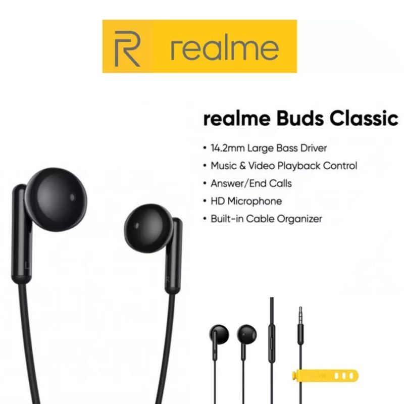 Original 100% Earphone Realme Black Edition Super Bass Stereo Headset Realme 3 Pro/5 Pro/6 Pro/C17/C