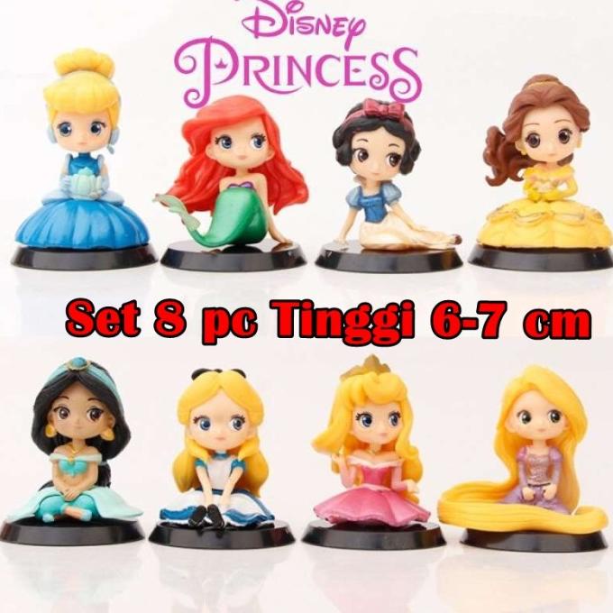 ACTION FIGURE QPOSKET PRINCESS DISNEY CHIBI/TOPPER QPOSKET SET 8 PCS