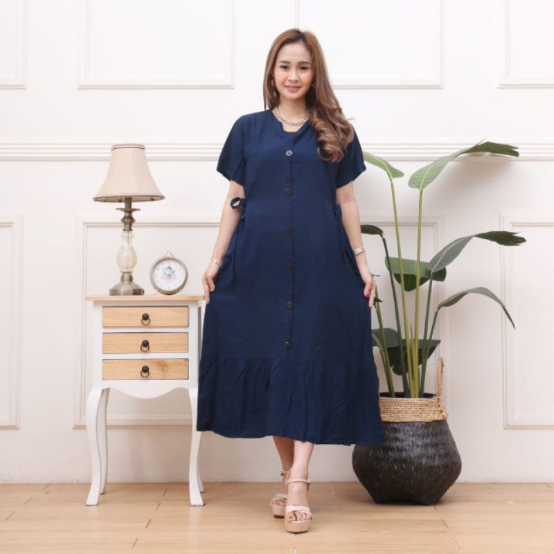 DRESS HOME DRESS RAYON POLOS CASUAL DRESS KOREAN STYLE