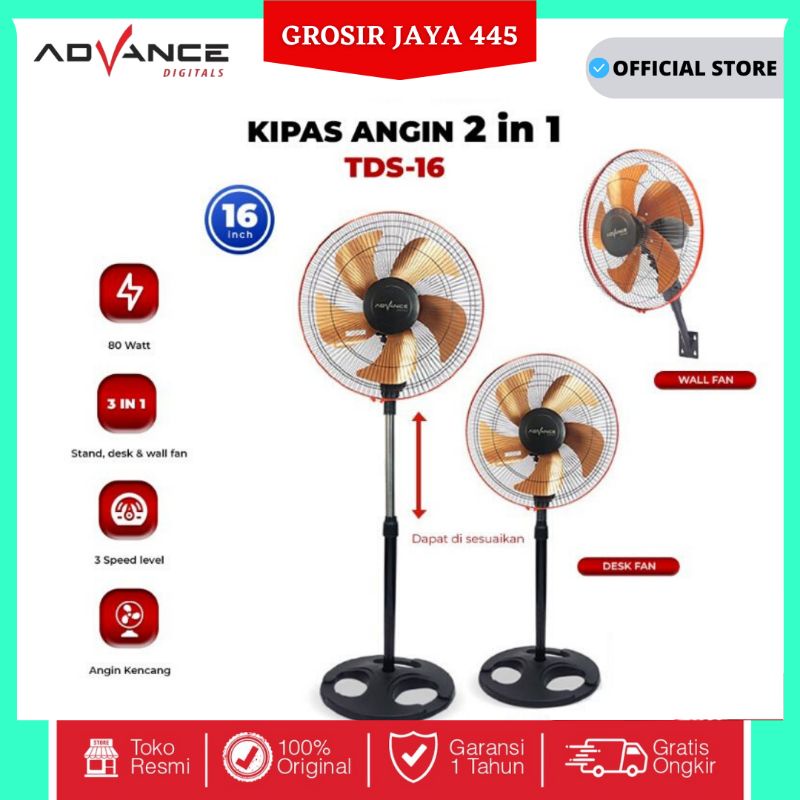 NEW !! Kipas Tornado / Kipas Besi Industrial 16 inch, 2 in 1 Advance TDS 16 - TDS16