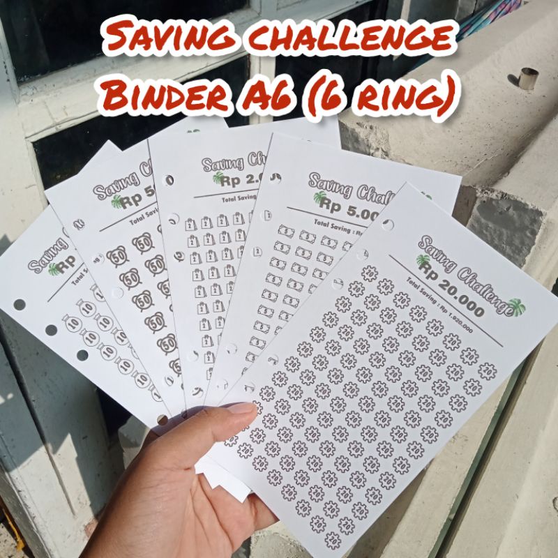 

saving challenge binder a6 , Tantangan menabung by sozzy.id