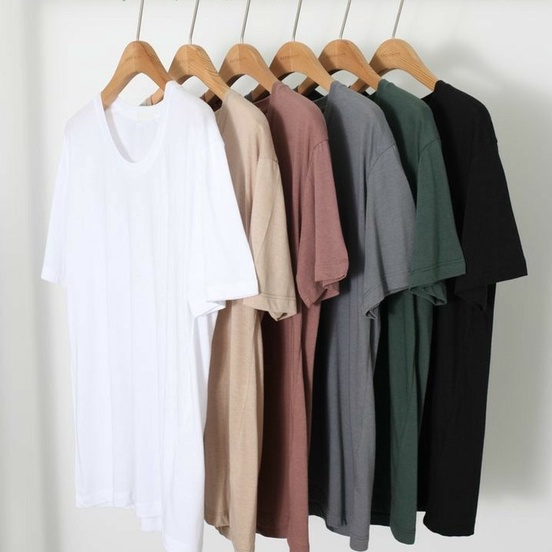 Kaos Polos Pria T-shirt Cotton Combed round neck reguler fit Kaos cowok kaos oblong tebal kaos lengan pendek pria