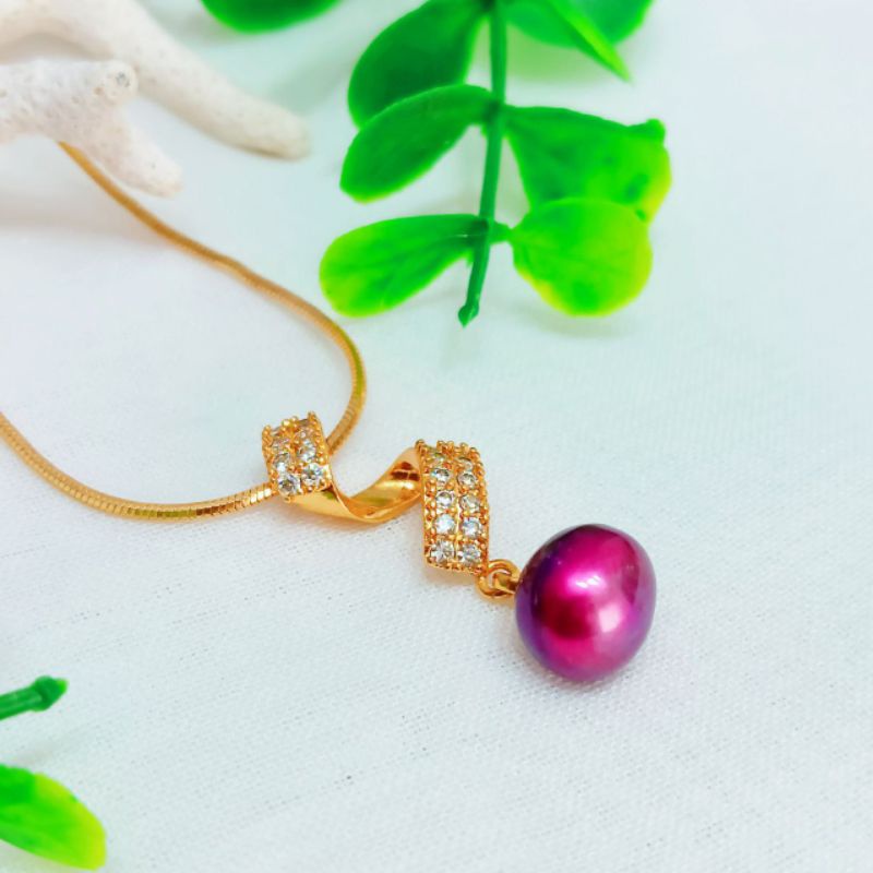 K14 BERSERTIFIKAT KALUNG MUTIARA ASLI KUALITAS SUPER KALUNG LIONTIN PLINTIR MUTIARA KALUNG PESTA KAL