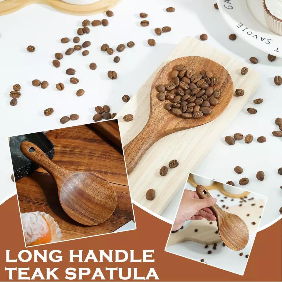 wooden rice spoon / centong nasi kayu teak wood rice paddle scoop tablespoon kitchen tableware / sendok nasi lauk pauk kayu serving spoon