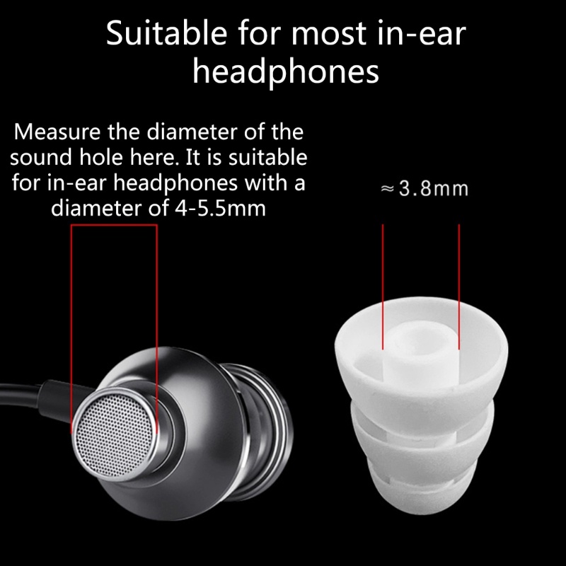 Vivi Silikon In-Ear Earphone Cover Pengganti Earbud Bud Tips Earbud Headphone Ear Tips Tiga Lapisan