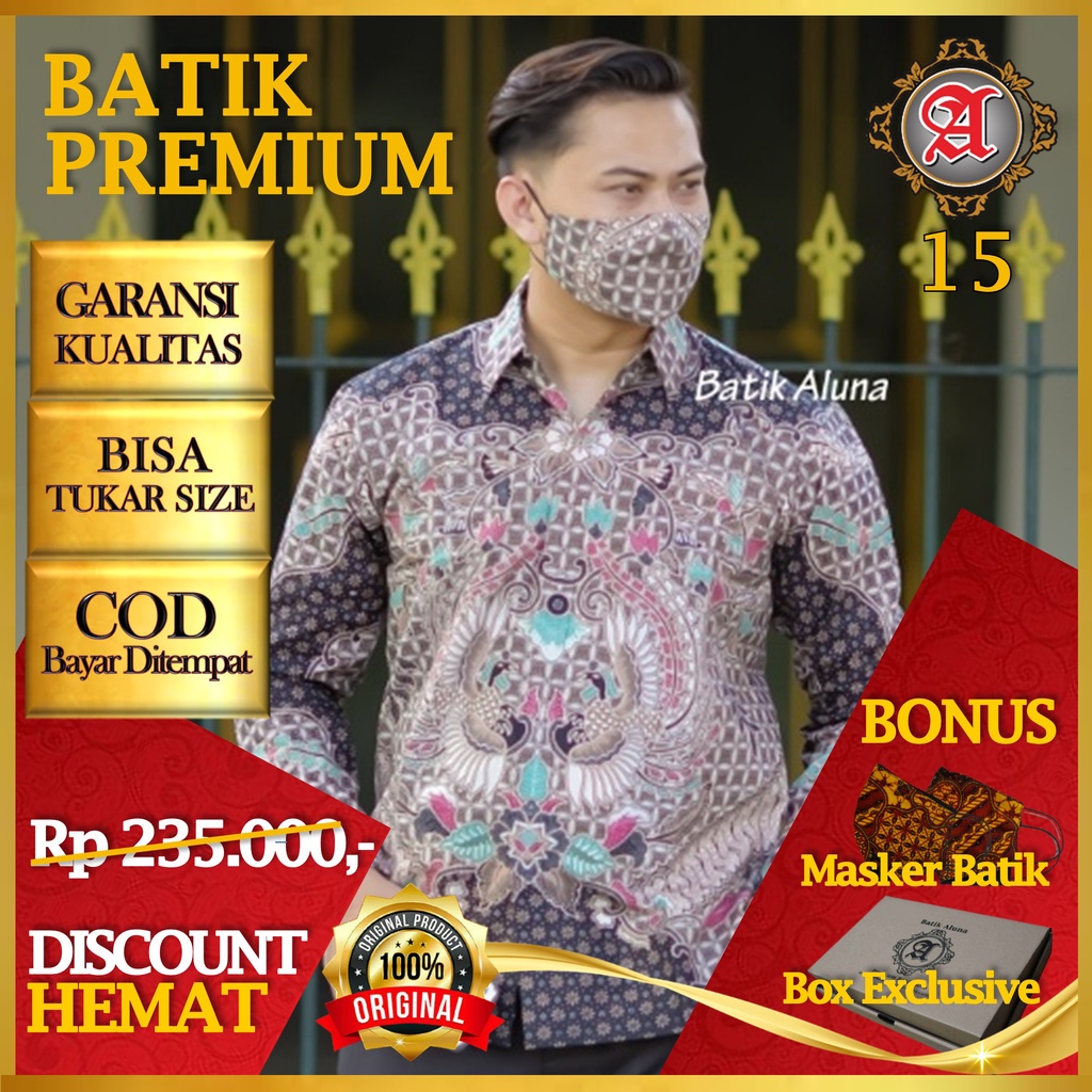 Baju Kemeja Batik Pria Lengan Panjang Prabuseno Reno Keris Alisan Semar Danar Hadi Lilac Tiga Modern