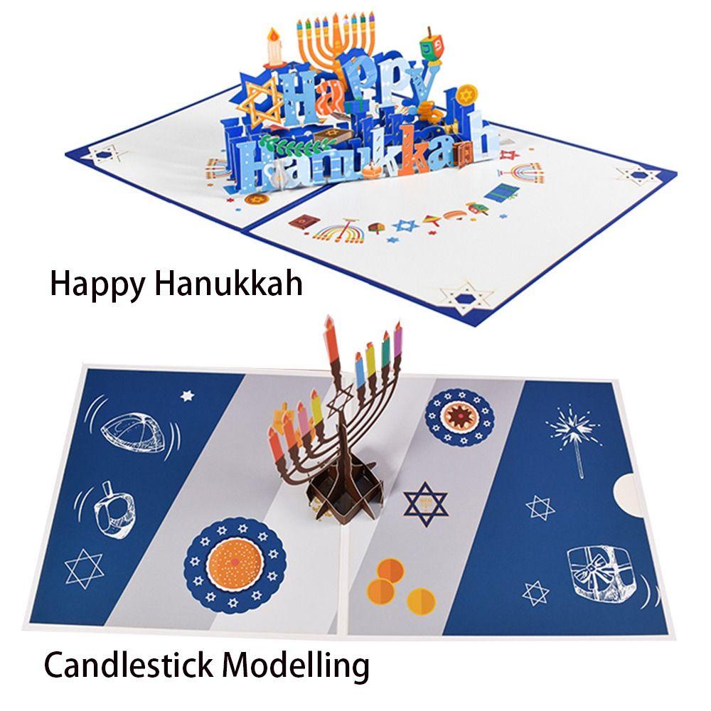 Top 3D Happy Hanukkah For Mom Dad Suami Istri Hanukkah Day Pop Up Hadiah Festival Pesan