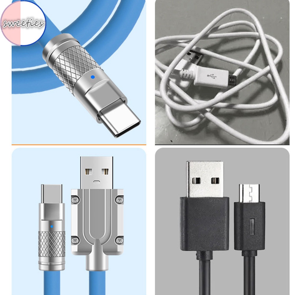 Kabel data / Charger Usb Tipe c fast charging Panjang 1M Dengan Lampu Untuk Apple / Android