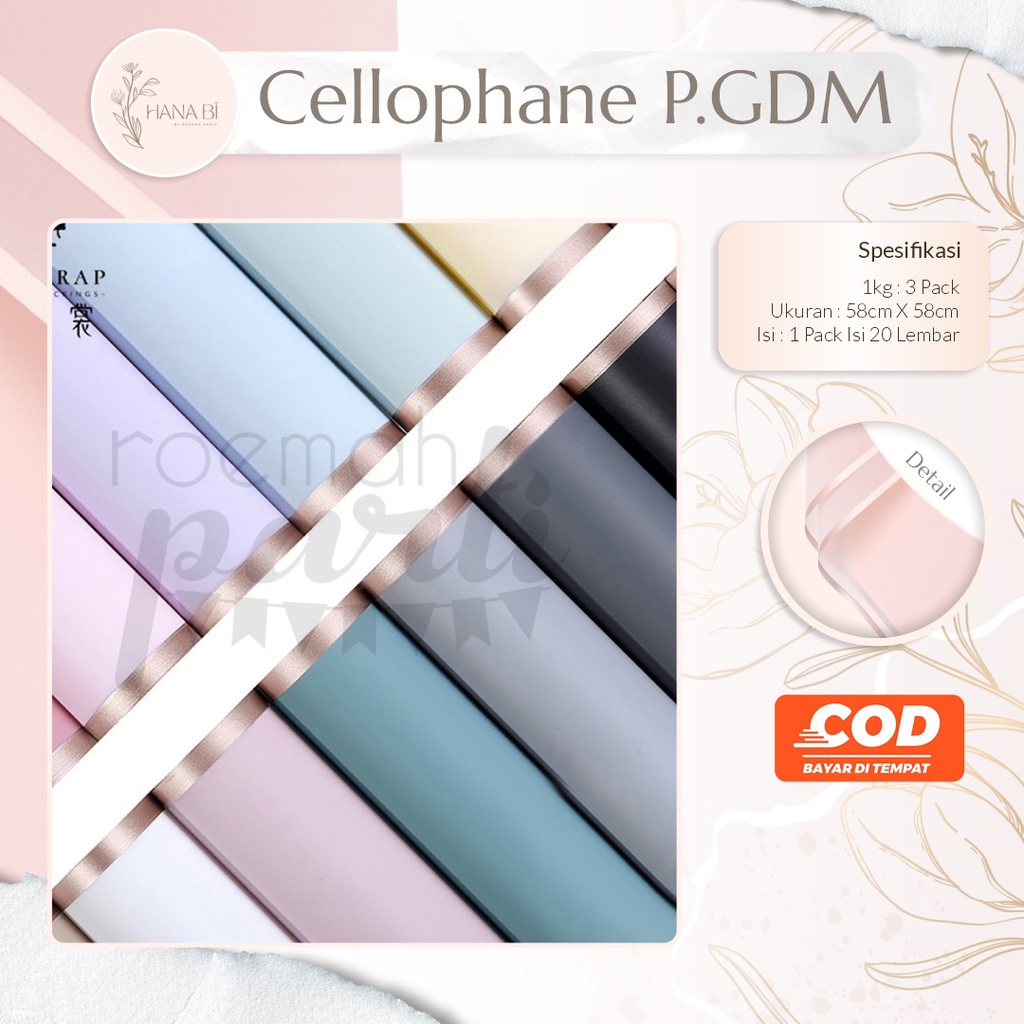 

20 Lembar Kertas Buket Cellophane Wrapping Paper Kertas Buket Bunga Cellophane Paper Flower Wrapping Paper Kado Party P.GDM