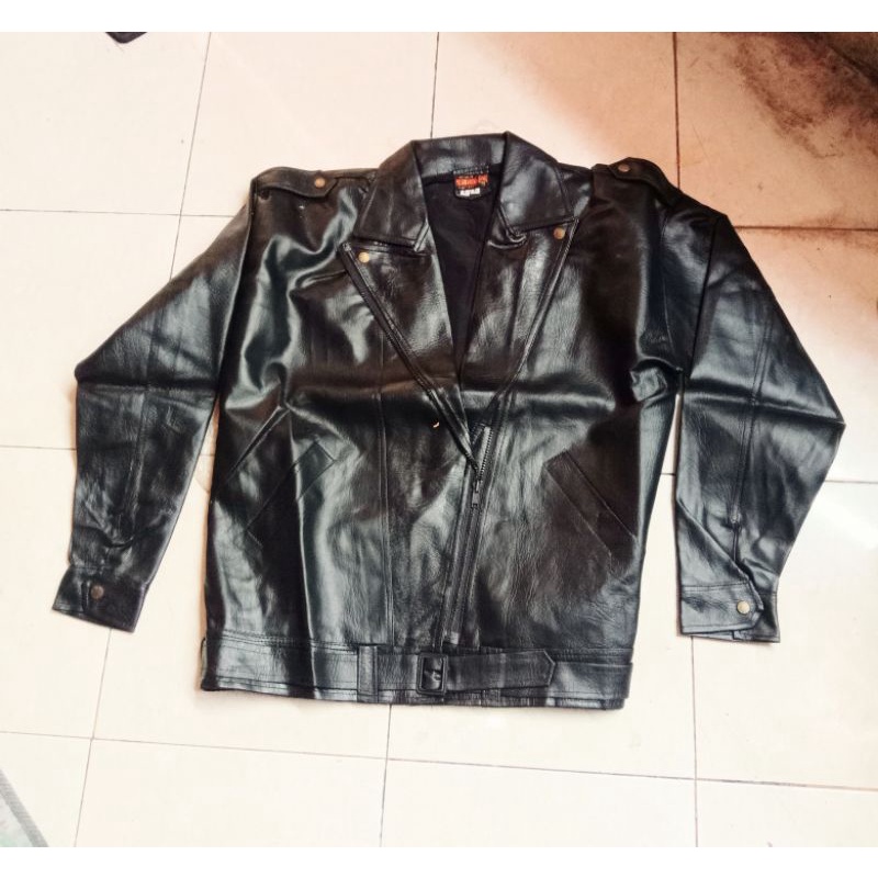 jaket kulit sintetis Merk saiko ,ukuran :LL / L M JAKET pria model Harley