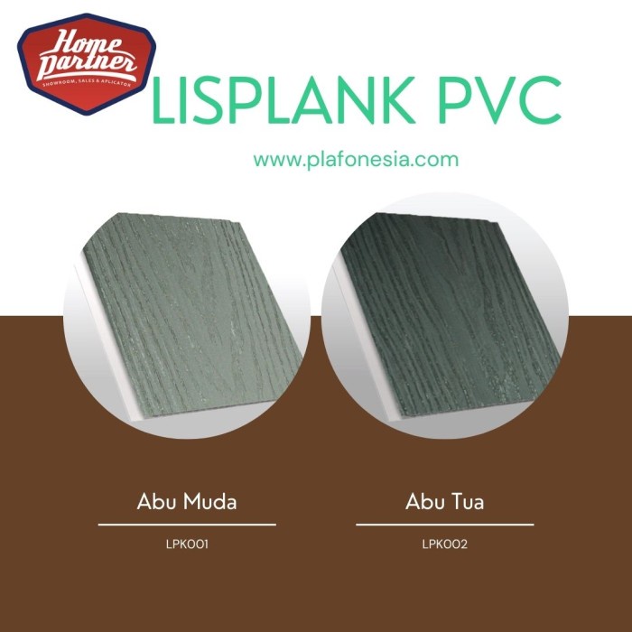 ~^~^~^] Lisplang PVC Motif Kayu Plafonesia LPK001 (Abu Muda) 1m x 20cm x 8mm