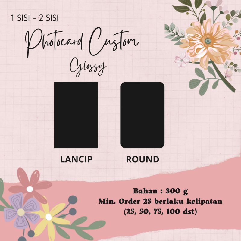 Photocard Custom Laminasi Glossy