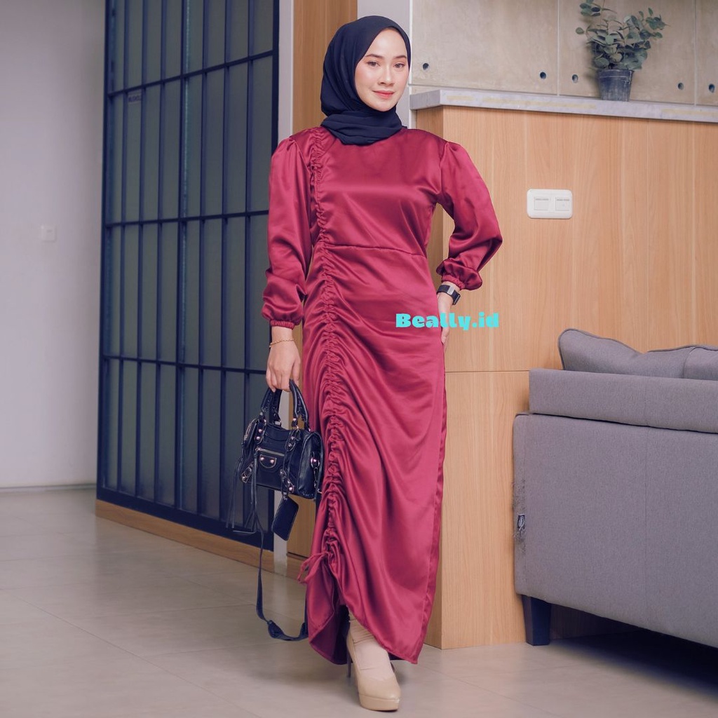 CARLA DRESS SILK SERUT KONDANGAN | GAMIS SATIN DARLA DRESS SERUT | GAUN BRIDESMAID | ANDINI DRESS BRIDESMAID