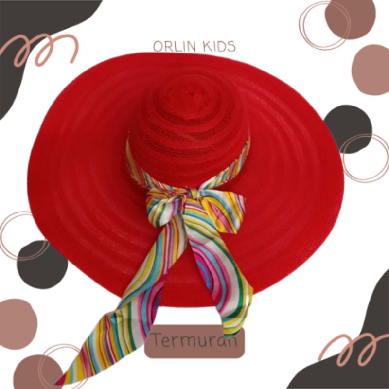 TOPI PANTAI WANITA | TOPI FLOPOY WANITA DEWASA DAUN LEBAR BAHAN NYLON