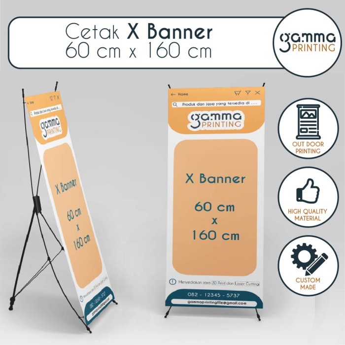 Custom Cetak X Banner / Tripod Spanduk / Stand Benner Toko Banner Wisuda / Wisudah Murah Cepat