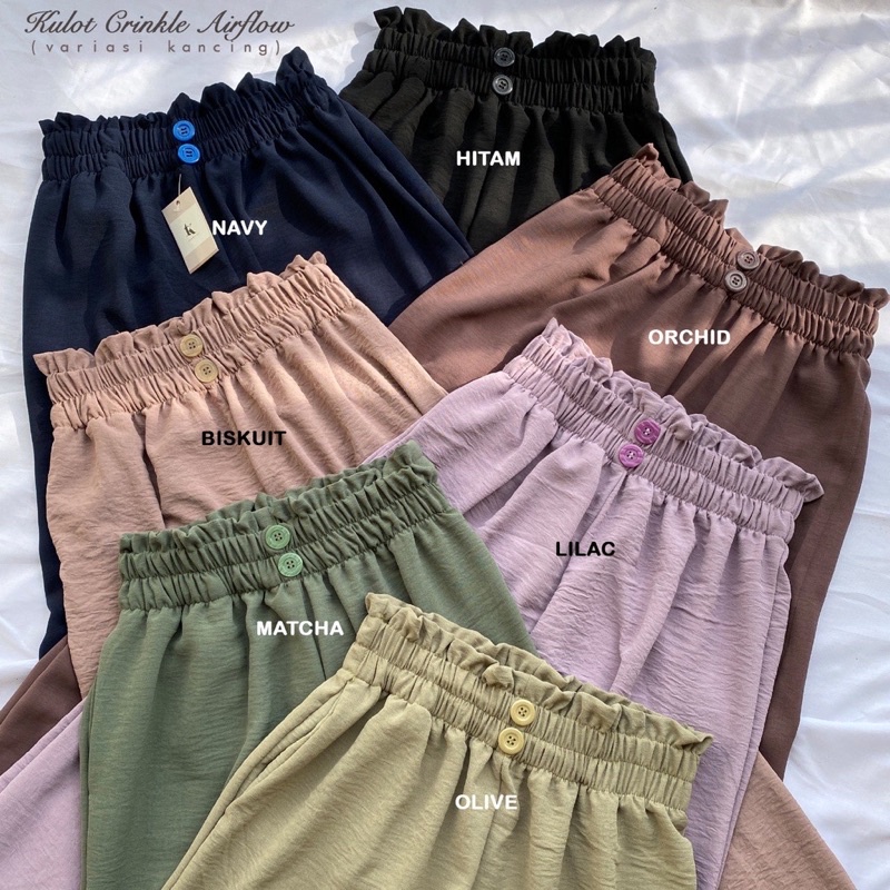 KULOT KRINGKEL KANCING ANAK 9-16 TAHUN / CELANA KULOT KRINGKLE ANAK REMAJA / CELANA KULOT HIGH WAIST / KULOT KRINGKLE HIGH WAIST / CELANA KULOT ANAK PEREMPUAN