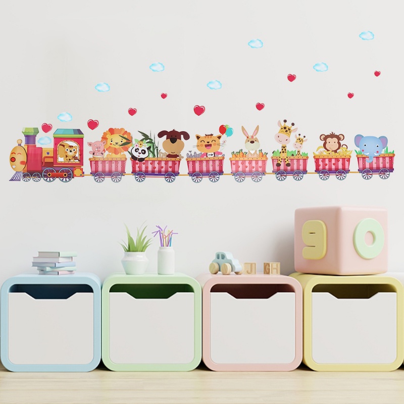 Wallpaper Dekorasi Dinding Tk Kereta Kartun/DIY Stiker Dinding Kamar Tidur Bayi Anak Decals