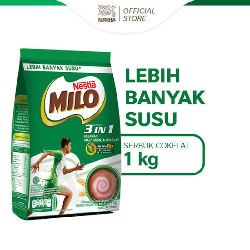 

Milo Actigen 1kg Milo Activ Go minuman serbuk coklat dengan malt