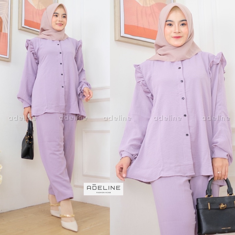 Slimpi Set Ld110 - SetCel Crinkle Airflow One Set Crinkle Jumbo Oversize Setelan Wanita  / R.6 - 326-6591