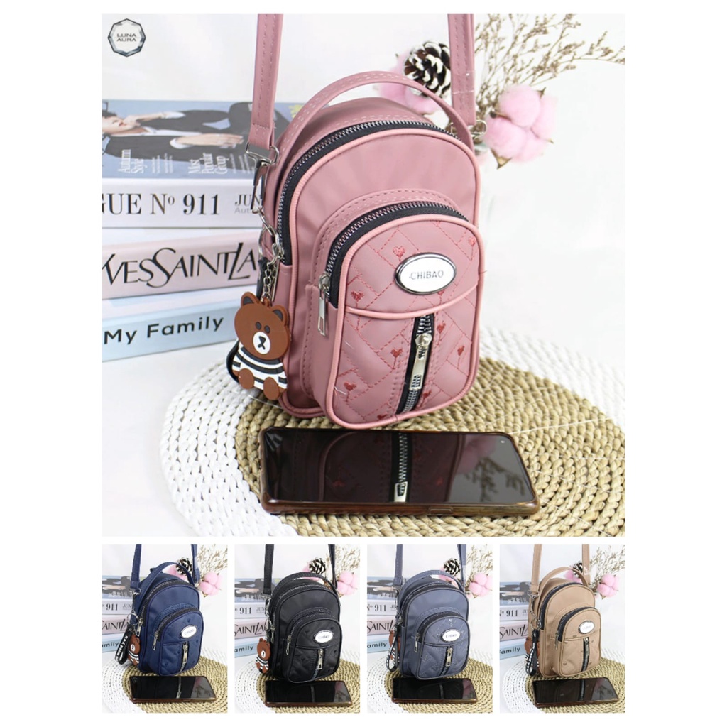 MARYAM BAG Tas Ransel Mini Wanita 3in1 Parasut Nilon Bordir Slingbag Wanita Kekinian Tas Slempang Wa