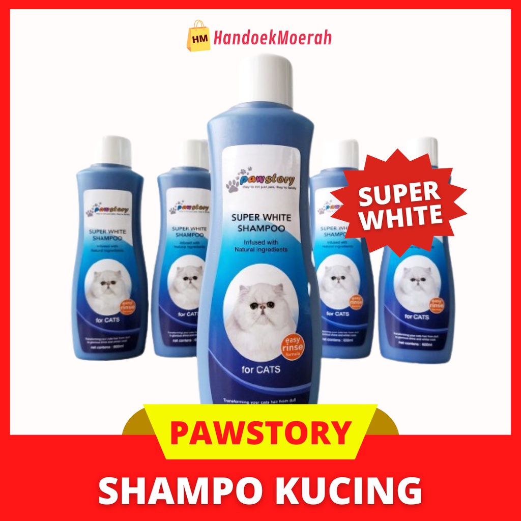Pawstory - Cat Super White 600ml / Shampo Kucing Bulu Putih Murah
