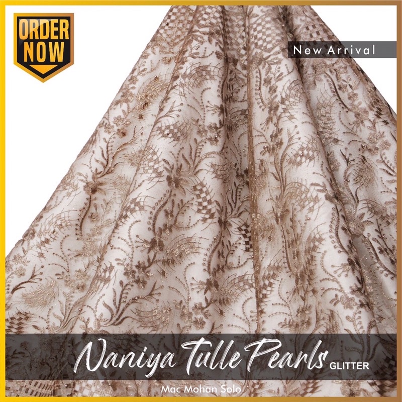 [NEW ARRIVAL] NANIYA TULLE WITH PEARLS AND GLITTER KAIN TILE MUTIARA GLITER MOTIF BUNGA KOTAK TERBARU DAN TERMURAH PER 0.5M BY MACMOHAN UNTUK KEBAYA BRIDESMAID SERAGAM AMONG TAMU