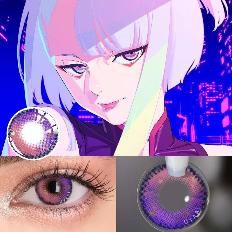 SOFTLENS COSPLAY VIOLET UNTUK MATA HALLOWEEN ANIME LENSA MAKEUP CYBERPUNK EDGERUNNERS LUCY COSPLAY
