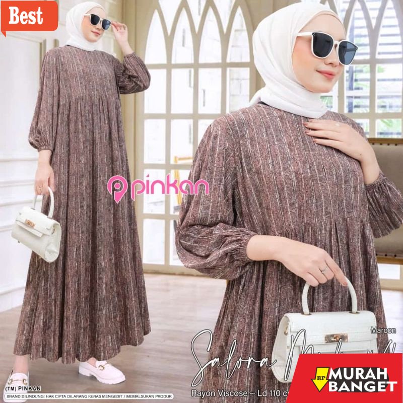 model dress terbaru 2022 SALORA MIDI #4 BY PINKAN BAJU WANITA DRESS MIDI FASHION WANITA