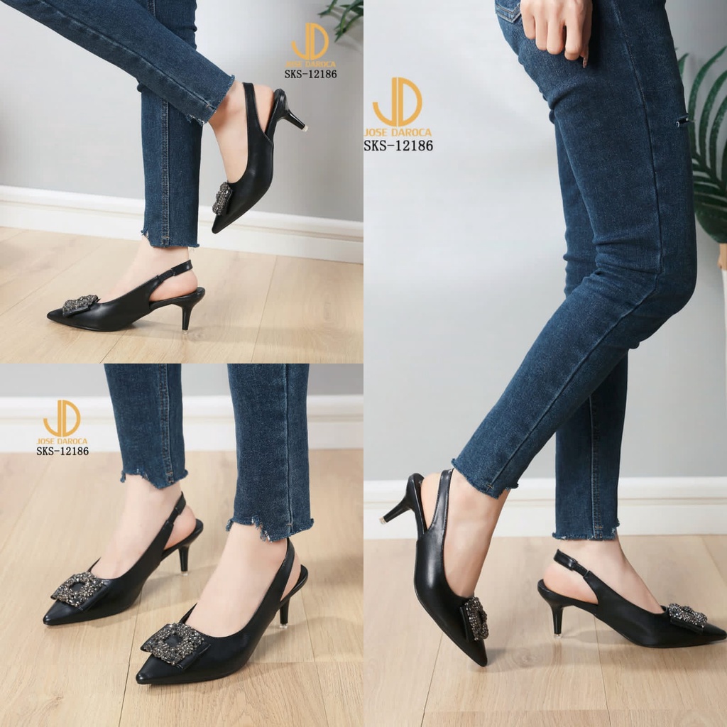 JOSE DAROCA Sepatu Wanita High Heels Slingback Shoes # SKS-12186# ORIGINAL