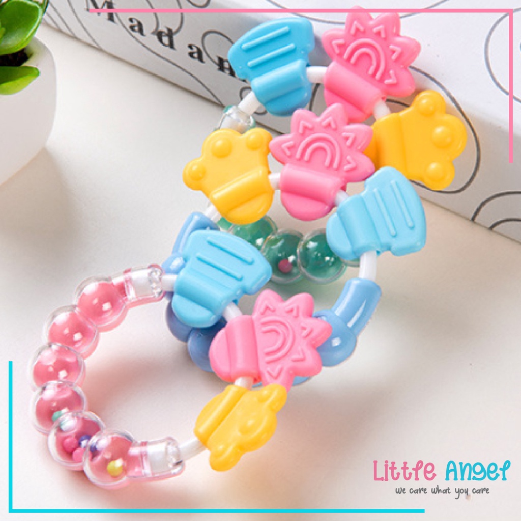 MAINAN GIGITAN GELANG BAYI WARNA BABY TEETHER MPASI KRINCINGAN Rattle Empeng Genggam Peralatan Bayi