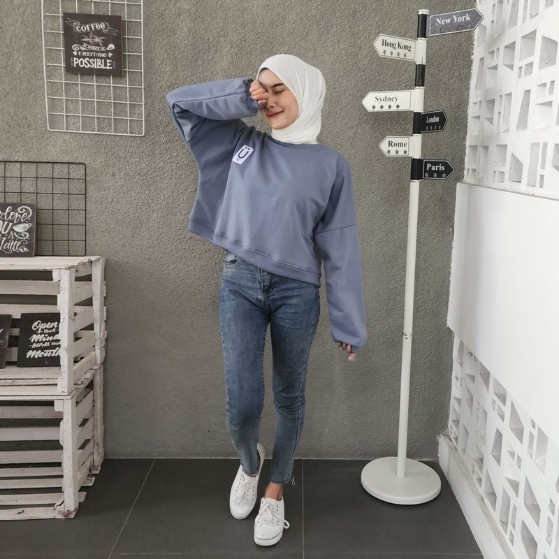 Sweater croope wanita U CROOPE baju crop wanita terbaru