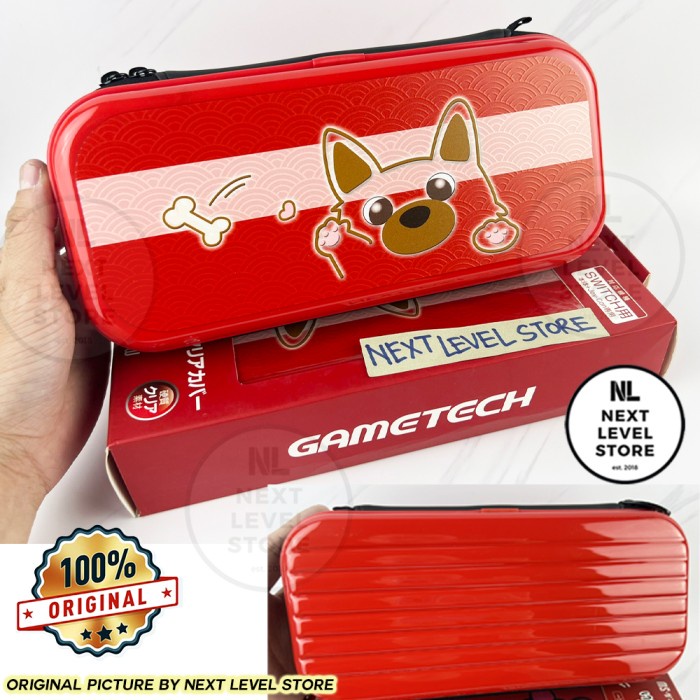 Nintendo Switch Gametech Storage Bag Case Pouch Original Red Puppy