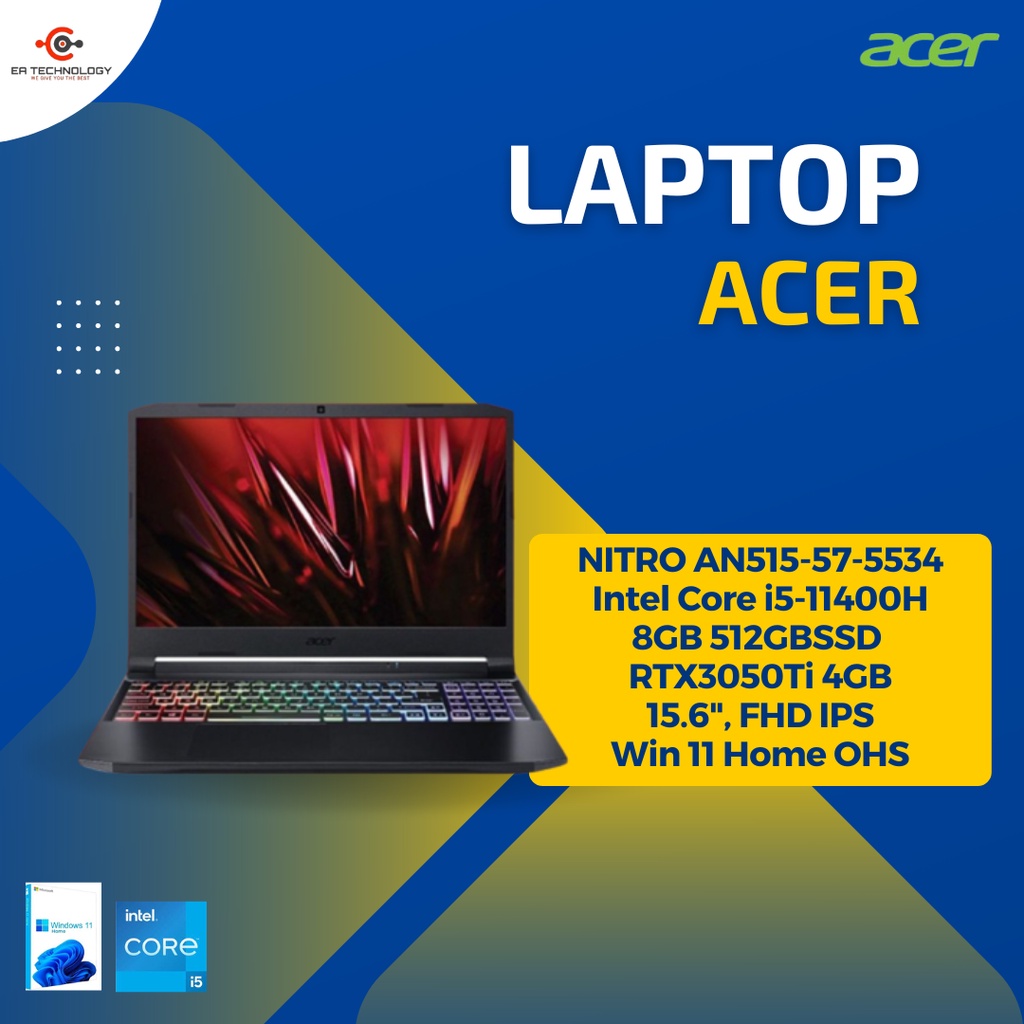 Jual Acer Nitro An Intel Core I H Gb Gbssd Rtx Ti Gb Fhd Ips Win